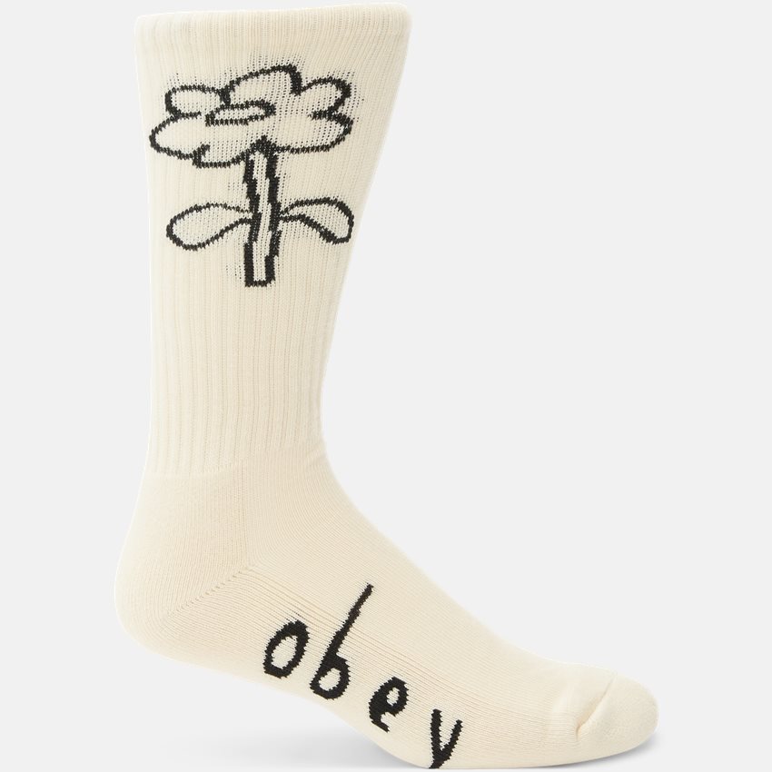 Obey Strømper OBEY SPRING FLOWER SOCKS 100260175 OFF WHITE